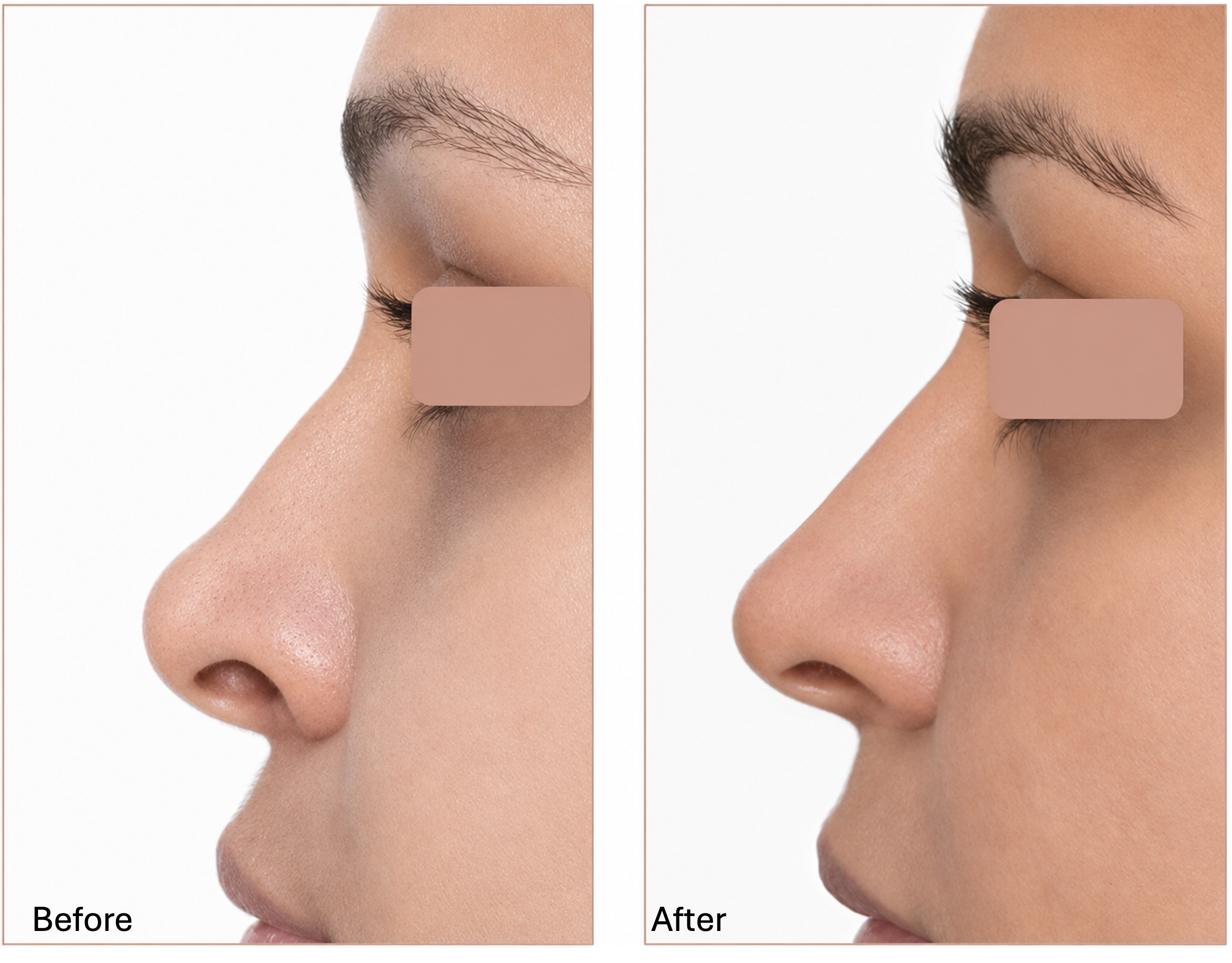 Rhinoplasty before and after clinical example from The Plastic Surgeons